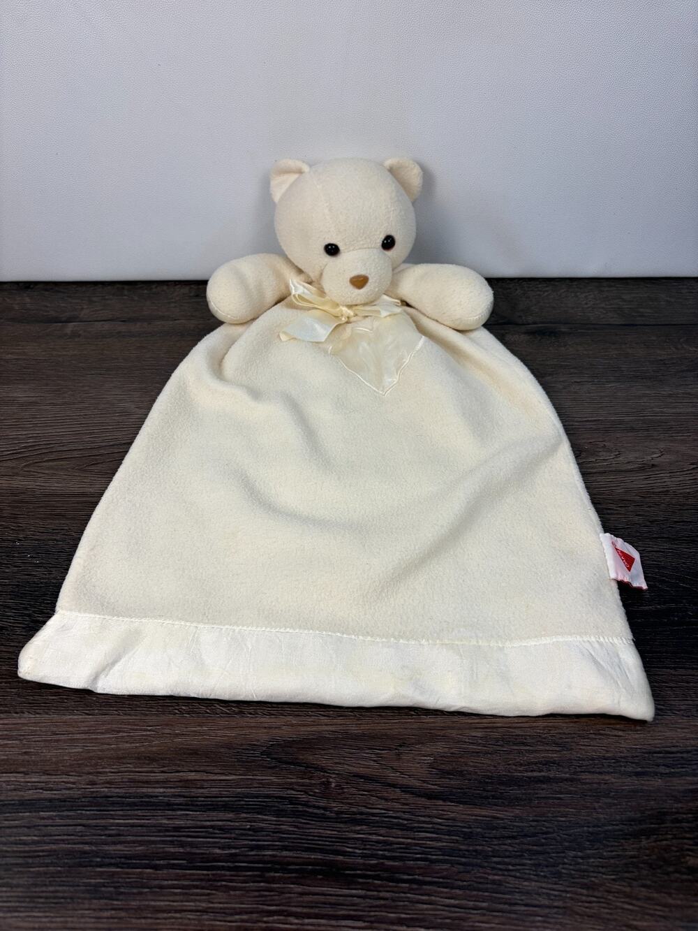 Dakin Cream Teddy Bear Lovey Security Blanket Plush Fleece Satin Trim Baby